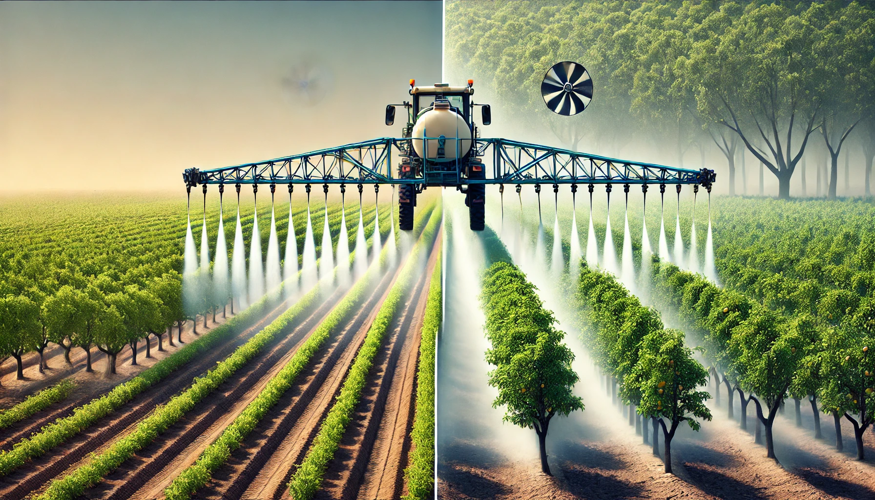 تفاوت سمپاش بوم‌دار و توربینی - شرکت صنعت گستر عطاملک جوین