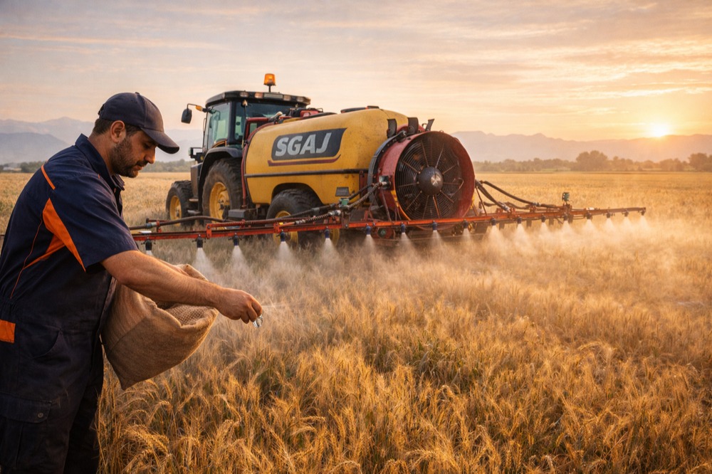 عملیات سم‌پاشی با سمپاش توربینی در جوین — سمپاش توربینی جوین