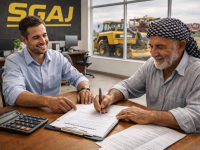 کشاورز در حال امضای قرارداد اقساط خرید ادوات کشاورزی — اقساط خرید ادوات کشاورزی