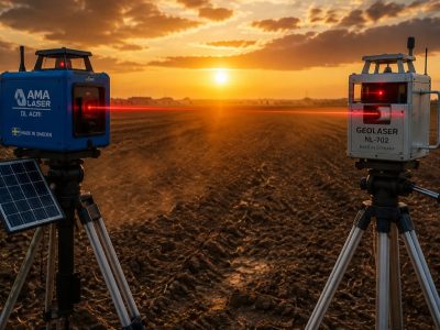 مقایسه فرستنده لیزری آما لیزر DL AGRI سوئد و ژئو لیزر NL-702 آلمان در مزرعه کشاورزی — عرضه شده توسط صنعت گستر عطاملک جوین